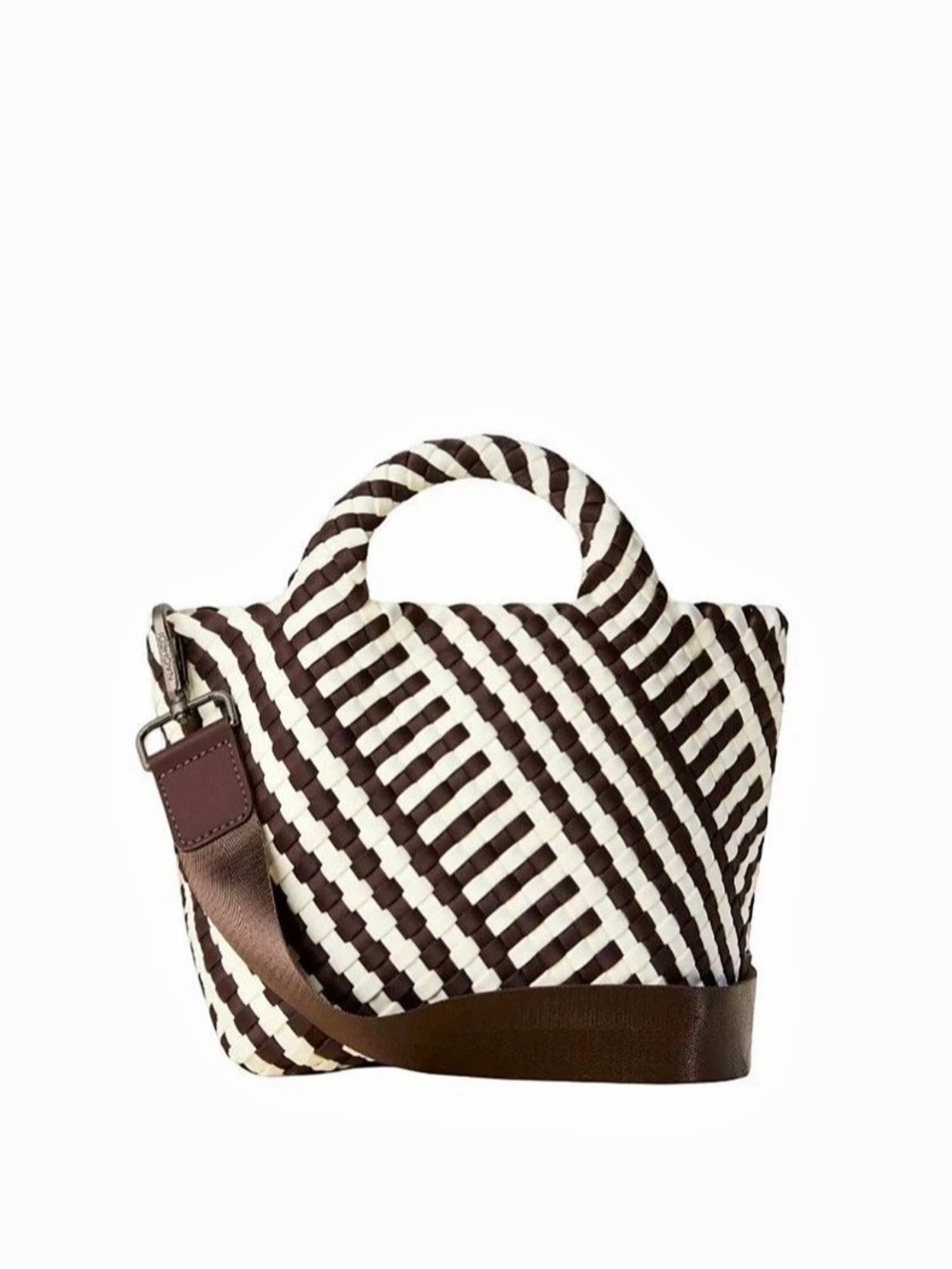 Naghedi St. Barths Small Tote Striped Brown & Cream